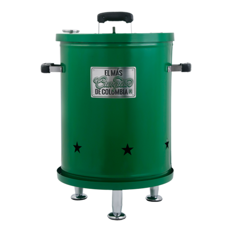 Ahumador producto oficial de atletico nacional en lamina de hierro con termómetro de precisión para asados y carnes ahumadas