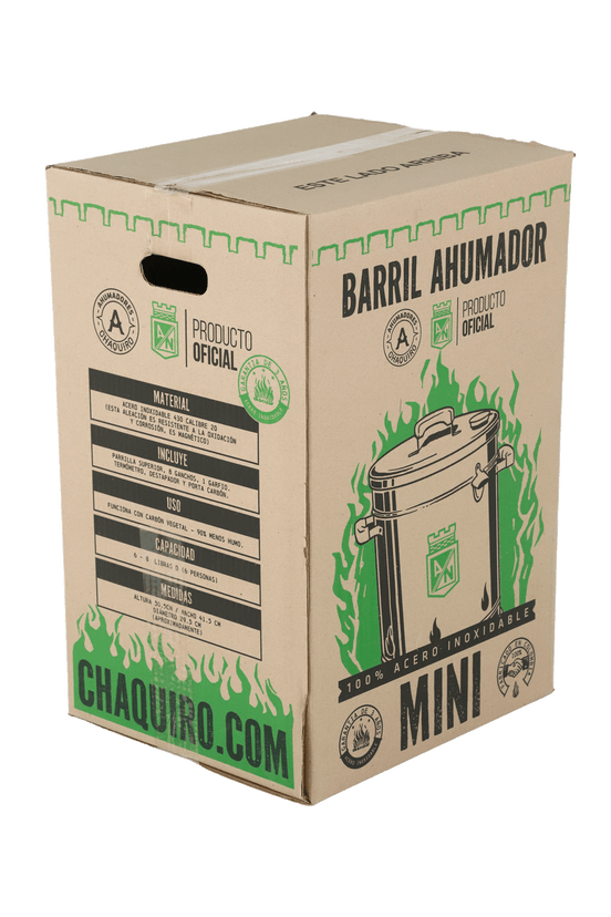  Ahumador de nacional Chaquiro en acero inoxidable  con termómetro de precisión para asados y carnes ahumadas.