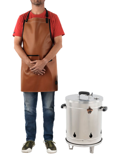 Ahumador pequeno Chaquiro en acero inoxidable con termómetro de precisión para asados y carnes ahumadas