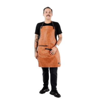 DELANTAL CUERO SINTÉTICO CAFE