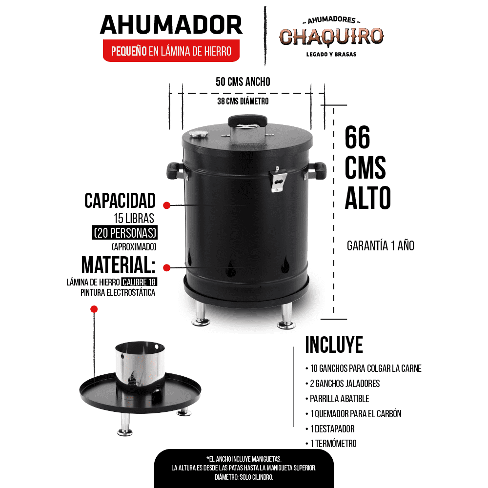 AHUMADOR PEQUEÑO LÁMINA DE HIERRO - Imagen 2